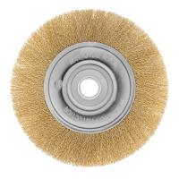 Щетка для УШМ, 200 мм, посадка 22.2 мм, плоская, латунированная витая проволока Matrix по ценам производителя в Москве с доставкой по всей России