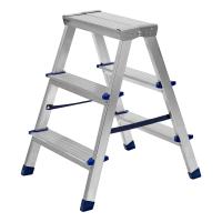 Стремянка двусторонняя 3 ступени, алюминиевая, Сибртех по ценам производителя в Москве с доставкой по всей России