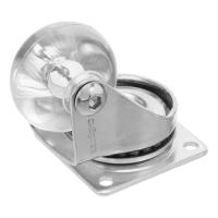 Колесо ПУ прозрачное поворотное d-35 мм, крепление платформенное Сибртех