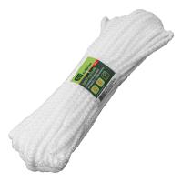 Шнур вязаный полипропиленовый с серд. белый, 6 мм, L 20 м, Сибртех