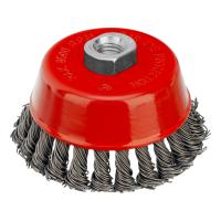 Щетка для УШМ, 100 мм, М14, "чашка", крученая проволока 0.8 мм Matrix по ценам производителя в Москве с доставкой по всей России