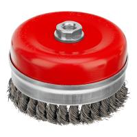 Щетка для УШМ Heavy Duty, 125 мм, М14, "чашка", крученая проволока 0.5 мм Matrix по ценам производителя в Москве с доставкой по всей России