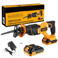 Сабельная пила аккумуляторная DEKO DKRS20, 20В, 2х2.5Ач