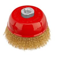 Щетка для УШМ, 100 мм, М14, "чашка", латунированная витая проволока Matrix по ценам производителя в Москве с доставкой по всей России