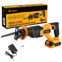 Сабельная пила аккумуляторная DEKO DKRS20, 20В, 1х2,5Ач