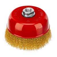 Щетка для УШМ, 125 мм, М14, "чашка", латунированная витая проволока Matrix по ценам производителя в Москве с доставкой по всей России