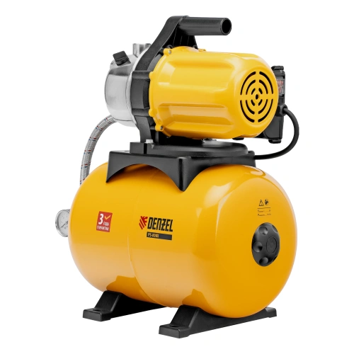 Насосная станция PS800X, 800 Вт, 3200 л/ч, ресивер 24 л, подъем 38 м, нержавейка Denzel по ценам производителя в Москве с доставкой по всей России