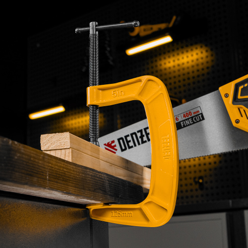 Струбцина G-образная, усиленная, 125 мм Denzel по ценам производителя в Москве с доставкой по всей России