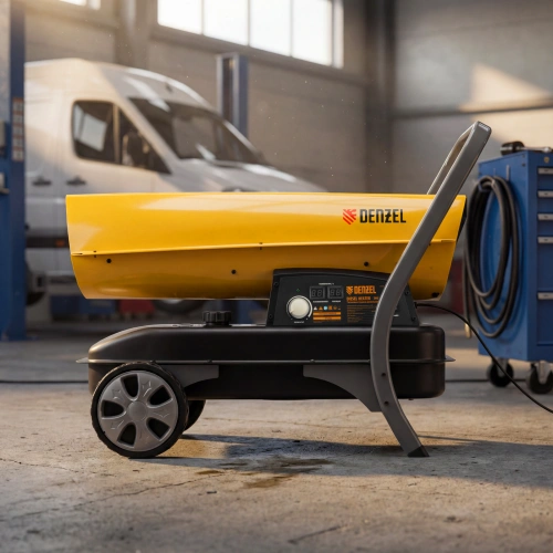 Дизельная тепловая пушка DHG-45i, 45 кВт, 1000 м3/ч, прямой нагрев, электронный термостат Denzel по ценам производителя в Москве с доставкой по всей России