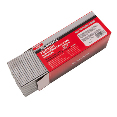 Гвозди для пневматического нейлера, длина 50 мм, ширина 1.25 мм, толщина 1 мм, 5000 шт Matrix по ценам производителя в Москве с доставкой по всей России