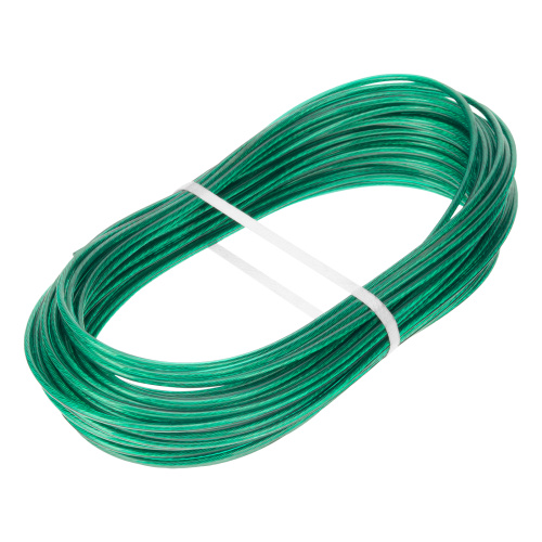 Трос металлополимерный зеленый ПР-3.0, толщина 3.0 мм, моток 20 метров Сибртех по ценам производителя в Москве с доставкой по всей России