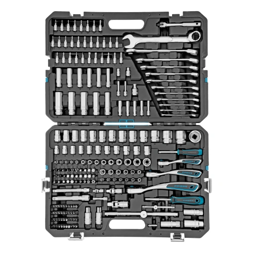 Набор инструментов, 1/2", 3/8", 1/4", CrV, 120 зубьев, 216 предметов Gross по ценам производителя в Москве с доставкой по всей России
