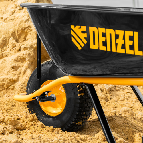 Тачка строительная, усиленная, объем 130 л, 230 кг, колесо 15х6.00-6 Denzel по ценам производителя в Москве с доставкой по всей России