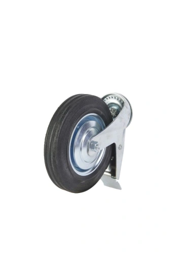 Колесо поворотное SCtB 80 200 мм резина с болтом и тормозом (F) по ценам производителя в Москве с доставкой по всей России