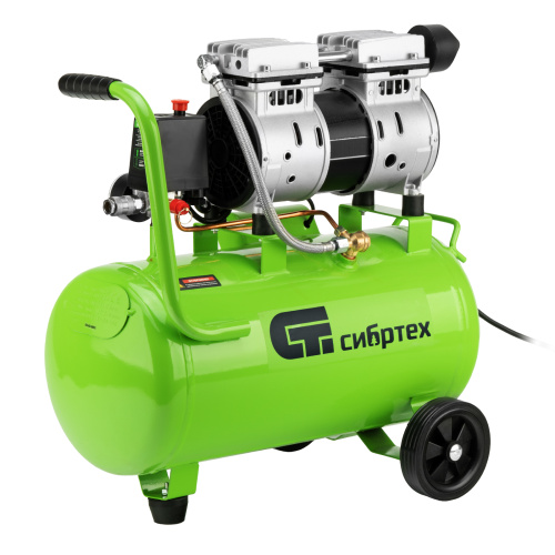 Компрессор безмаслянный малошумный МБ 1100/24,1100 Вт, 24 л, 170 л/мин Сибртех по ценам производителя в Москве с доставкой по всей России