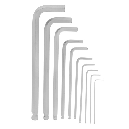 Набор ключей имбусовых HEX, 1.5-12 мм, CrV, 10 шт, удлиненных, шарообразный наконечник, с сатинированным покрытием, чехол Matrix по ценам производителя в Москве с доставкой по всей России