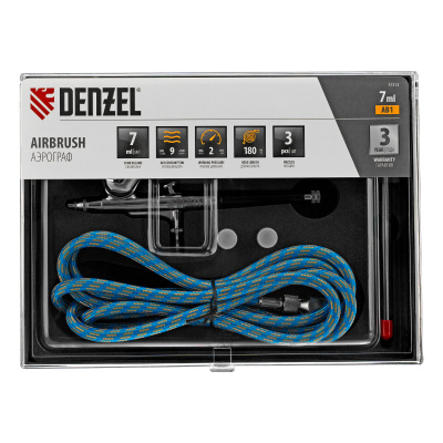 Аэрограф с верхним бачком AB1, 0.2/0.3/0.5 мм, 7 мл, 9 л/мин Denzel по ценам производителя в Москве с доставкой по всей России