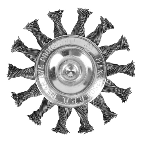 Щетка для дрели, 75 мм, плоская со шпилькой, крученая металлическая проволока Matrix по ценам производителя в Москве с доставкой по всей России