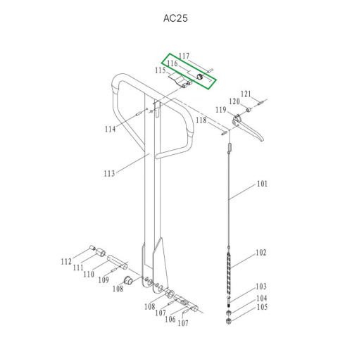Пружина рычага управления режимом работы для гидравлических тележек JC20 по ценам производителя в Москве с доставкой по всей России