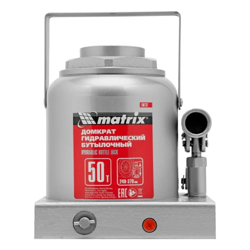 Домкрат гидравлический бутылочный, 50 т, высота подъема 240-370 мм Matrix по ценам производителя в Москве с доставкой по всей России