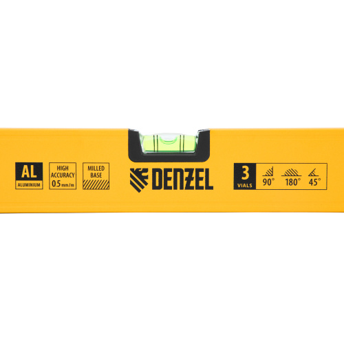 Уровень алюминиевый, магнит, фрезерованный, 3 глазка (1 зеркал.) 0,5 мм/м, 1000 мм Denzel по ценам производителя в Москве с доставкой по всей России