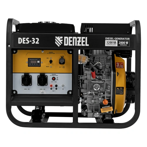 Генератор дизельный DES-32, 3,2 кВт, 230 В, 11 л, ручной стартер Denzel по ценам производителя в Москве с доставкой по всей России