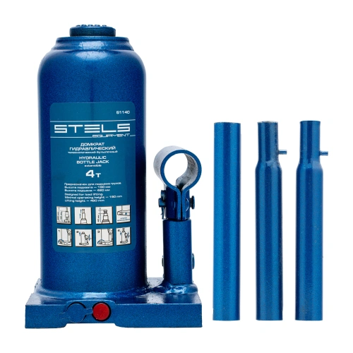 Домкрат гидравлический бутылочный телескопический, 4 т, h подъема 190-480 мм Stels по ценам производителя в Москве с доставкой по всей России