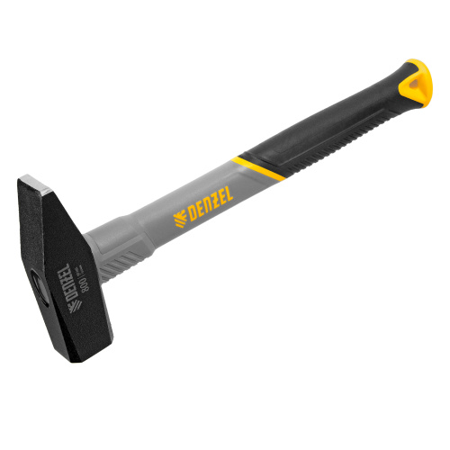 Молоток слесарный, 800 г, кованый, фибергласовая рукоятка c TPR покрытием Denzel по ценам производителя в Москве с доставкой по всей России