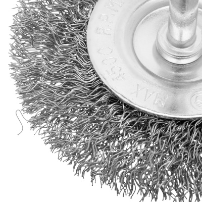 Щетка для дрели, 75 мм, плоская со шпилькой, витая проволока Сибртех по ценам производителя в Москве с доставкой по всей России