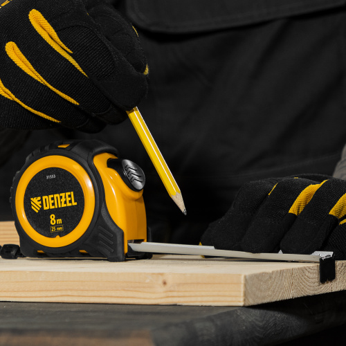 Рулетка 8м х 25мм, обрезиненный корпус, автоматическая фиксация Denzel по ценам производителя в Москве с доставкой по всей России