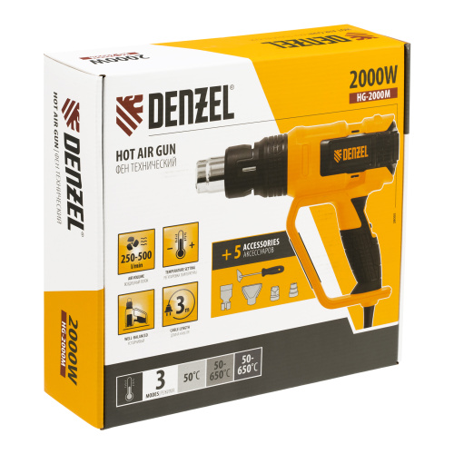 Фен технический HG-2000M, 2000 Вт, 3 режима Denzel по ценам производителя в Москве с доставкой по всей России