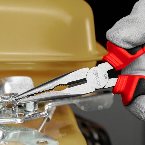 Длинногубцы прямые, 160 мм, хром-ванадий, двухкомпонентные рукоятки Matrix по ценам производителя в Москве с доставкой по всей России