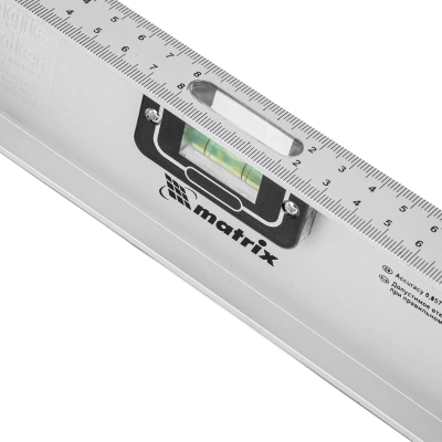 Уровень алюминиевый "Рельс", 400 мм, 3 глазка (1 поворотный) Matrix по ценам производителя в Москве с доставкой по всей России