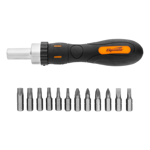 Отвертка реверсивная с набором бит, CrV, 12 шт, Sparta по ценам производителя в Москве с доставкой по всей России