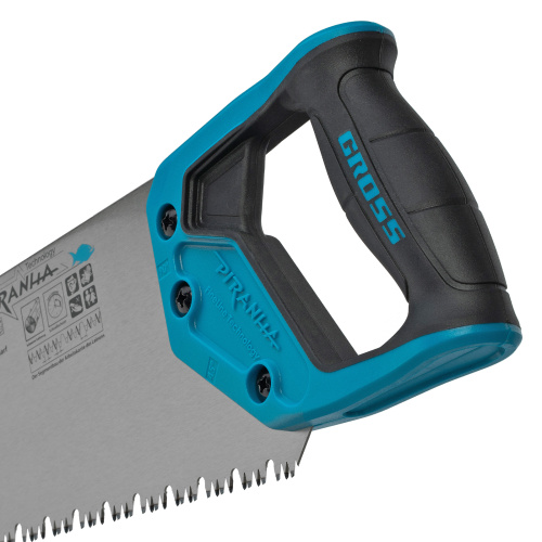 Ножовка по дереву "Piranha", 550 мм, сегментное строение рабочей кромки, 7-8 TPI, зуб-3D, двухкомпонентная рукоятка Gross по ценам производителя в Москве с доставкой по всей России