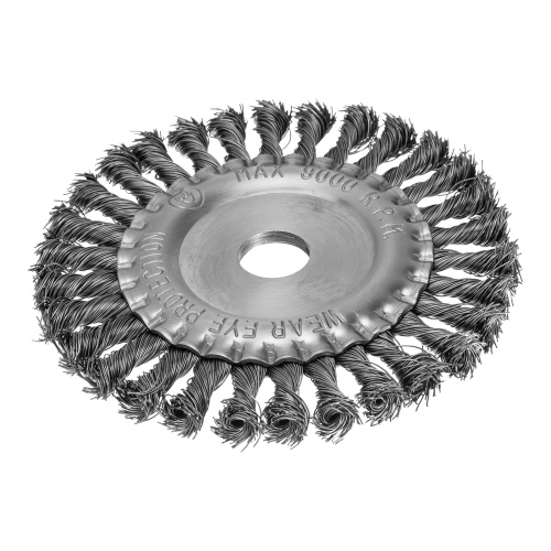 Щетка для УШМ 150 мм, посадка 22.2 мм, плоская, крученая металлическая проволока Сибртех по ценам производителя в Москве с доставкой по всей России