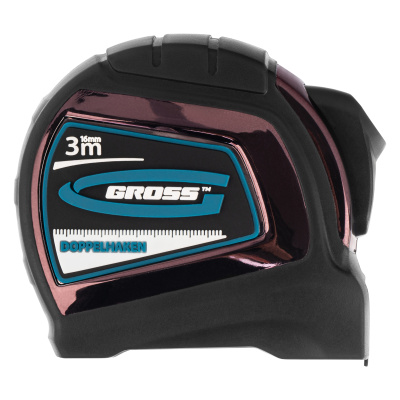 Рулетка "Doppelhaken",3 м x 16 мм,односторонний зацеп,Нейлон,двусторонняя шкала,автоматическая фиксация Gross купить в Москве с доставкой по всей России | ProtosMarket.ru