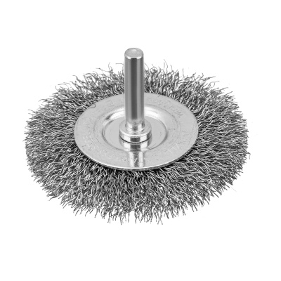Набор щеток для дрели, 2 Плоские 50-75мм, 3 Чашки 25-50-75мм, шпилька,  нерж.вит. проволока Denzel по ценам производителя в Москве с доставкой по всей России