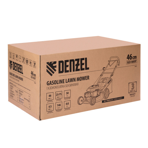 Газонокосилка бензиновая GLD-460SP, 146 куб.см, ширина 46 см, привод 7 уровней, травосборник 50 л Denzel по ценам производителя в Москве с доставкой по всей России