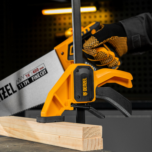 Струбцина F-образная, быстрозажимная, 300 х 80 мм, усиленный нейлоновый корпус Denzel по ценам производителя в Москве с доставкой по всей России