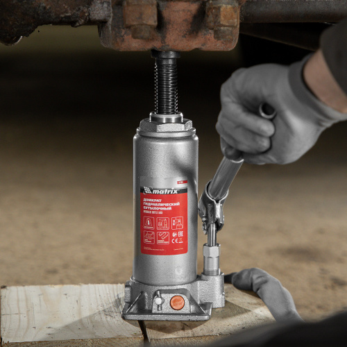 Домкрат гидравлический бутылочный, 8 т, h подъема 230-457 мм Matrix по ценам производителя в Москве с доставкой по всей России