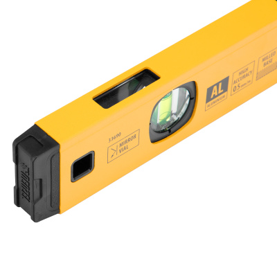 Уровень алюминиевый, магнит., фрезерованный, 3 глазка (1 зеркал.) 0,5 мм/м, 400 мм Denzel по ценам производителя в Москве с доставкой по всей России