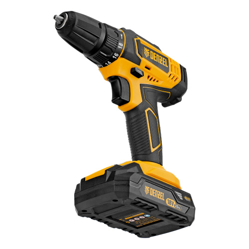 Дрель-шуруповерт аккумуляторная CDL-18-02BM, Li-Ion, 18 В, 2 аккумулятор Denzel по ценам производителя в Москве с доставкой по всей России