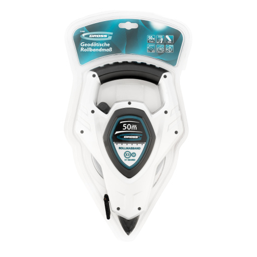 Рулетка геодезическая 50 м х 13 мм, откр, корп, металлическая лента, Super-Нейлон, двусторонняя шкала Gross по ценам производителя в Москве с доставкой по всей России