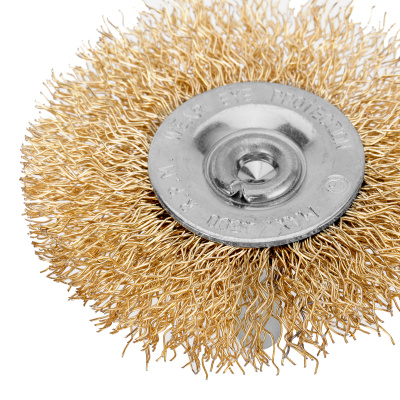 Щетка для дрели, 60 мм, плоская со шпилькой, латунированная витая проволока Matrix по ценам производителя в Москве с доставкой по всей России