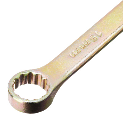 Ключ комбинированный, 15 мм, желтый цинк Сибртех по ценам производителя в Москве с доставкой по всей России