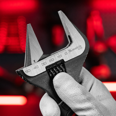 Ключ разводной, тонкие губки, фосфатированный, двухкомпонентная рукоятка, 250 мм, PRO Matrix по ценам производителя в Москве с доставкой по всей России