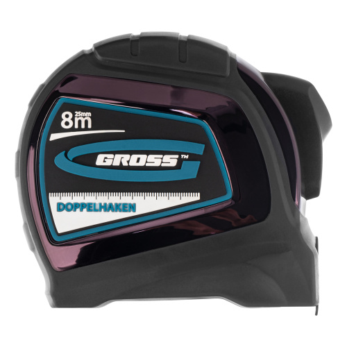 Рулетка "Doppelhaken",8 м x 25 мм,двухсторонний зацеп,Нейлон,двусторонняя шкала,автоматическая фиксация Gross по ценам производителя в Москве с доставкой по всей России