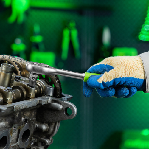 Ключ-трещотка 3/8", 45 зубьев, с быстрым сбросом, матовый хром Сибртех по ценам производителя в Москве с доставкой по всей России