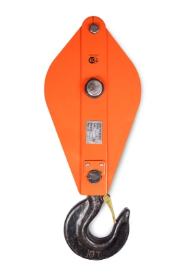 Блок монтажный однорольный с  крюком TOR 10 т с откидной щекой
